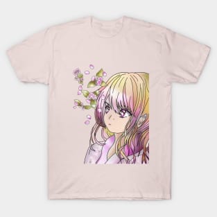 Druid elf girl with sakura T-Shirt